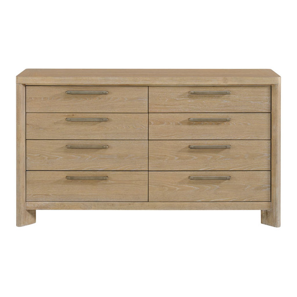 Contemporary 8 Drawer Dresser - Tan