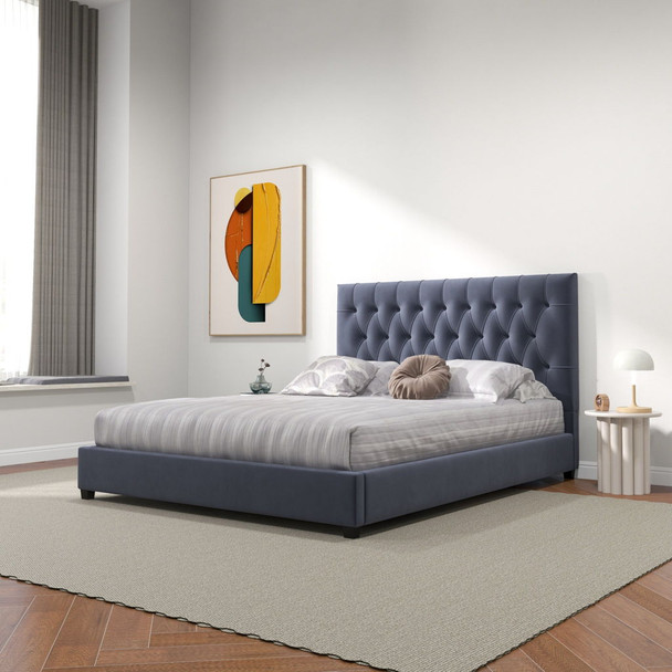 Donald - Mid-Century Modern Upholstered Platform Bed