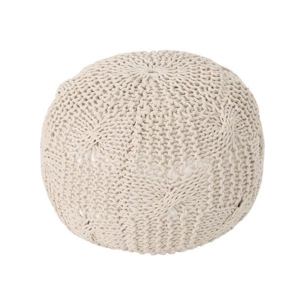 Bordeaux - Knitted Cotton Round Pouf