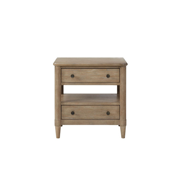 Open Nightstand With 2 Drawers