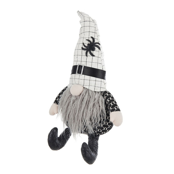 Sitting Gnome With Hat Spider, For Halloween Decor