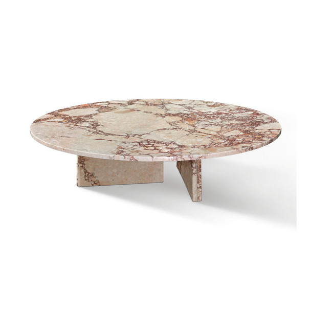 Coffee Table, Polished Surface, Genuine Stone, Designer Living Room Table - Pink
