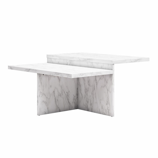 Brielle - 2 Tiered Coffee Table - White Marble