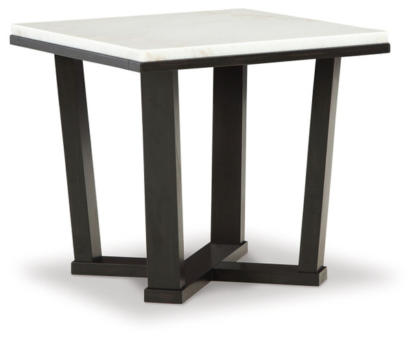 Fostead - Square End Table - White / Espresso