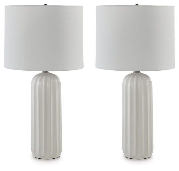 Clarkland - Ceramic Table Lamp (Set of 2) - White