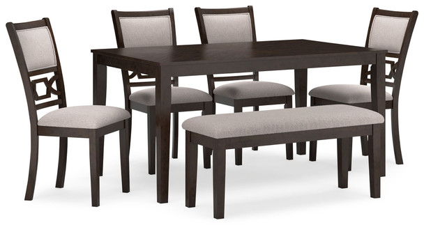 Langwest - Dining Room Table Set (Set of 6) - Brown