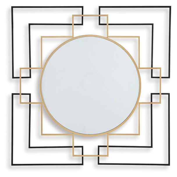 Oceanal - Accent Mirror - Black / Gold Finish