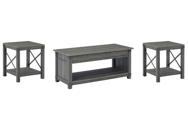 Freedan - 3 Pc. - Coffee Table, 2 End Tables - Grayish Brown