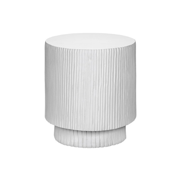 Round Accent Table, Indoor Outdoor - White