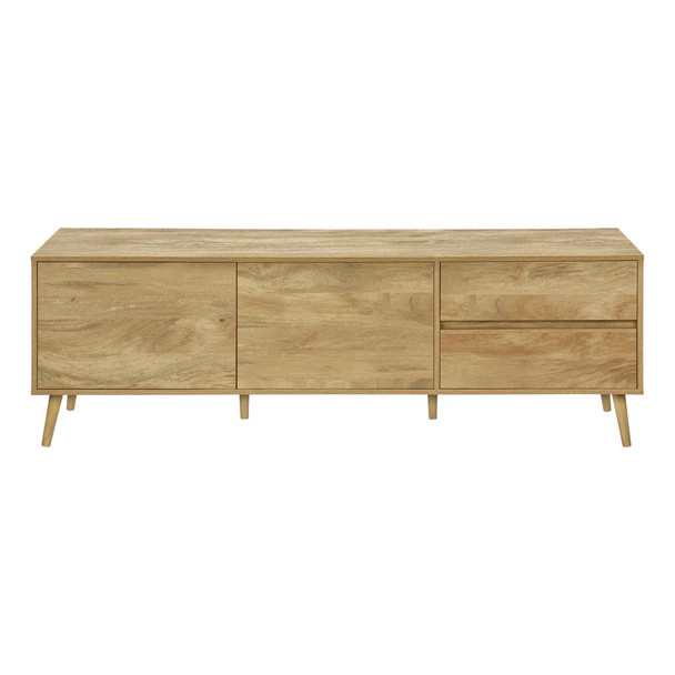 TV Stand Console With Storage Drawers And Cabinets - Walnut