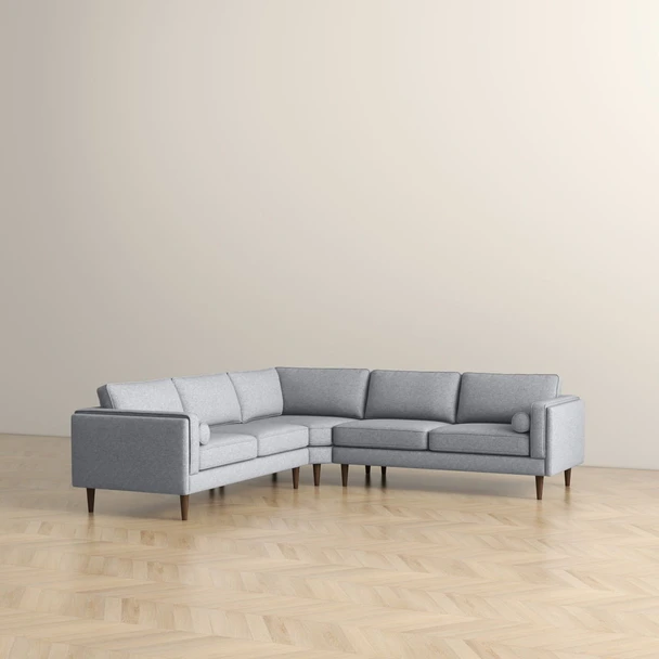 Amber - Corner Sectional Sofa - Light Gray