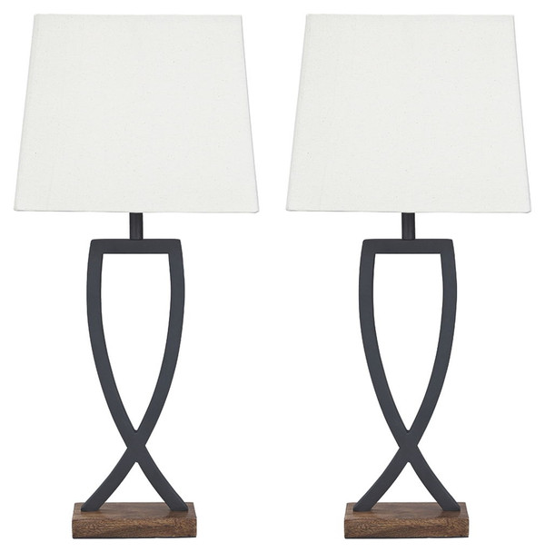 Makara - Metal Table Lamp (Set of 2) - Black / Brown