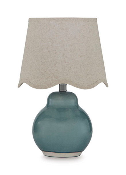 Byronburg - Ceramic Table Lamp - Blue / Beige