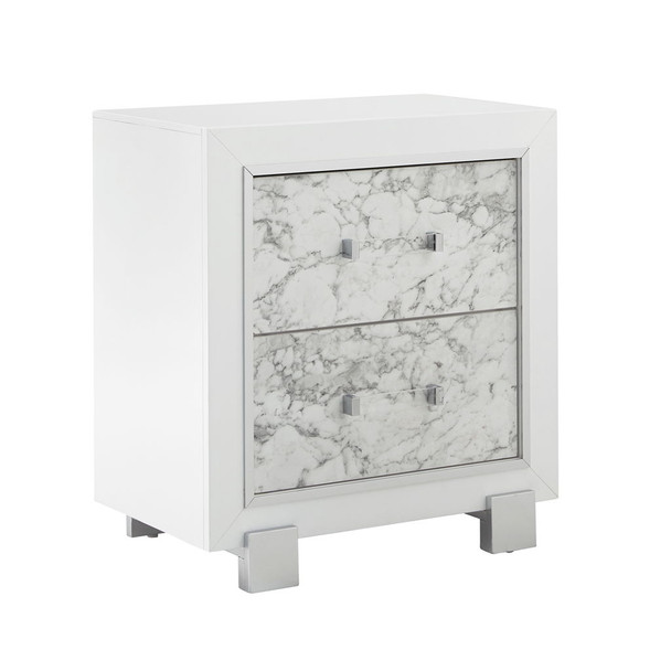 Skye - Marble Nightstand - White Skye - Marble Nightstand - White