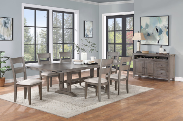 Lois Gray Oak 7 Piece Dining Set