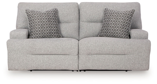 Acklen Place - 2-Piece Power Reclining Sectional Loveseat - Pewter