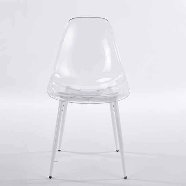 Transparent Dining Chair (Set of 4) - Matte White