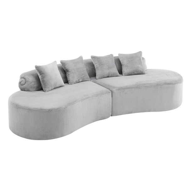Modern Curved Sofa With Pillows