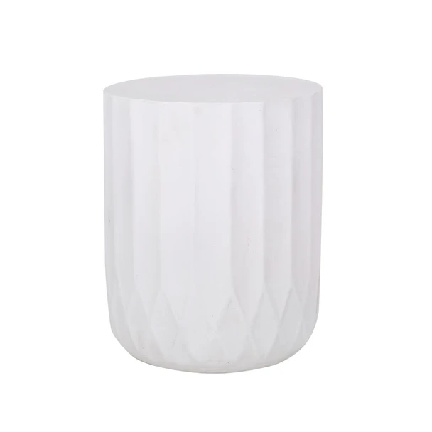 Outdoor End Table With Scallop Edge - Antique White