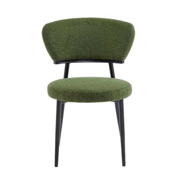 Upholstered Dining Chair (Set of 2) - Green Fabric