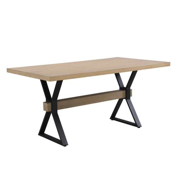 Elevated - Farmhouse Dining Table With X Shaped Legs - Light Ash