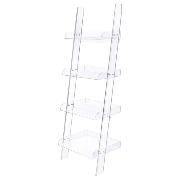 Cimarron - Ladder Bookcase With 4 Shelves - Clear