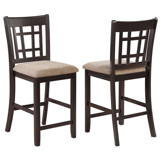 Lattice Back Counter Height Stools (Set of 2)