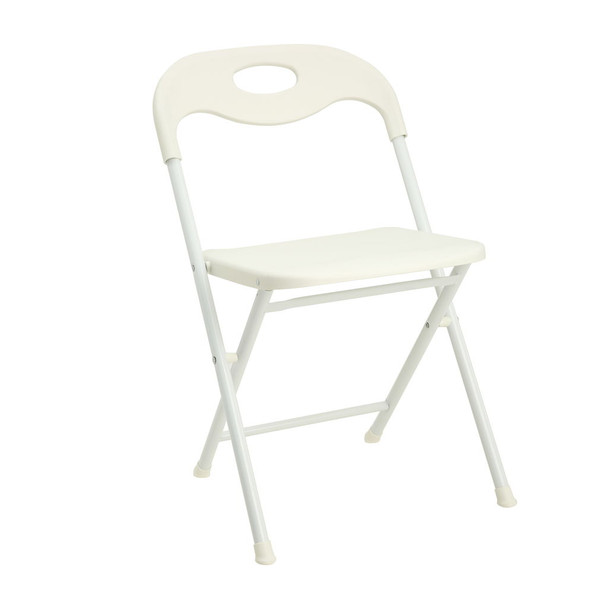 Folding Chairs, Stackable & Waterproof (Set of 4) - White