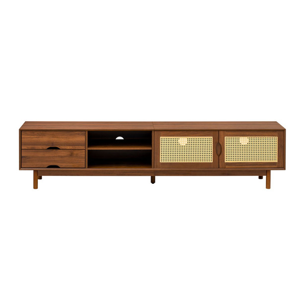 TV Stand For TVs Up To 85", Media Console With 2 Drawers - Walnut