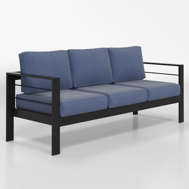All-Weather Patio Sofa With Cushions, 3 Seat Outdoor Couch