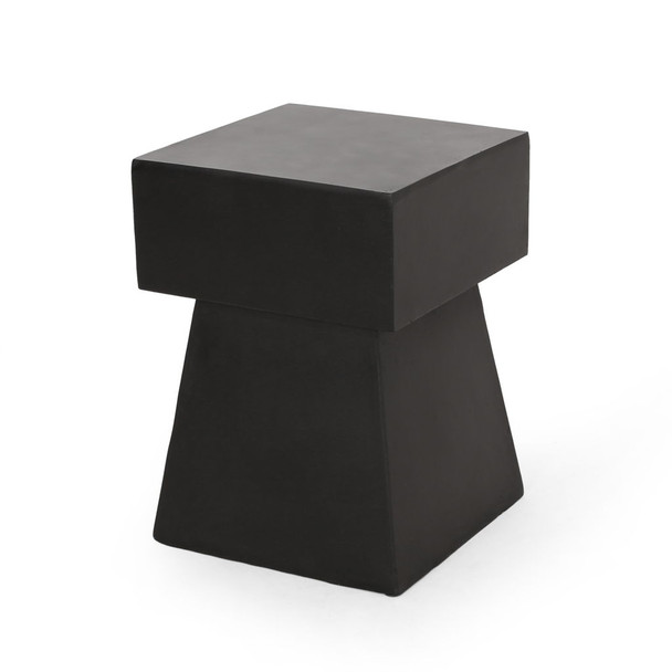 Outdoor Side Table, Patio End Table - Black