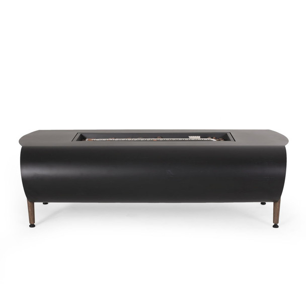 Vernon - Rectangle Fire Pit 50, 000 Btu - Dark Gray