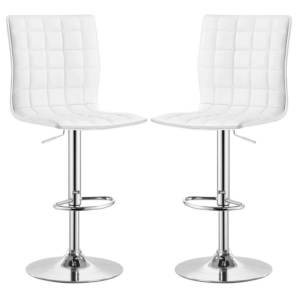 Ashbury - Upholstered Adjustable Bar Stool (Set of 2) - White