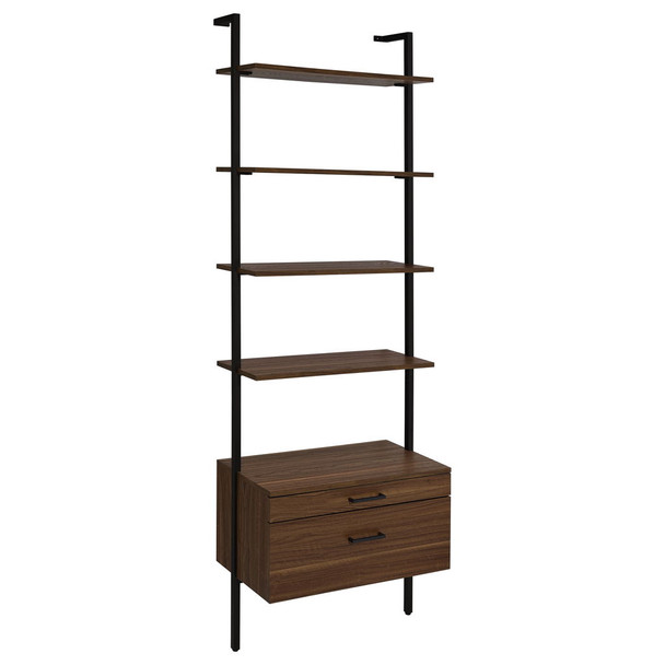 Wendell - 4 Shelf Storage Wall Bookshelf - Walnut