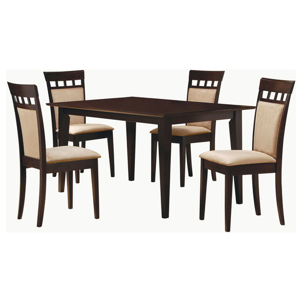 Gianna - 5 Piece Rectangular Dining Set With Table Upholstered Chairs - Cappuccino