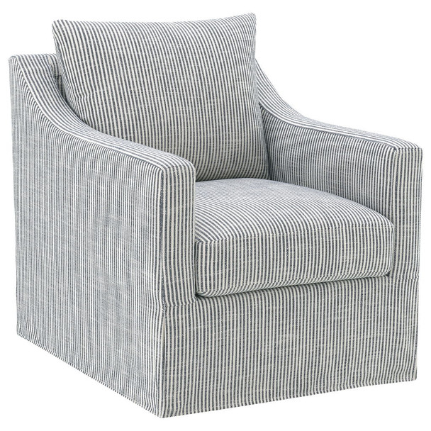 Merced - Upholstered Sloped Arm Accent Swivel Chair With 360 Degree Swivel Base - Gray