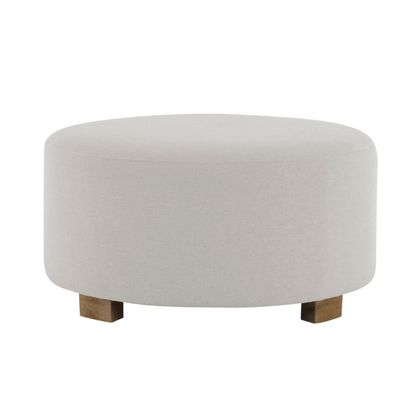Round Ottoman, Minimalist Footstool - White