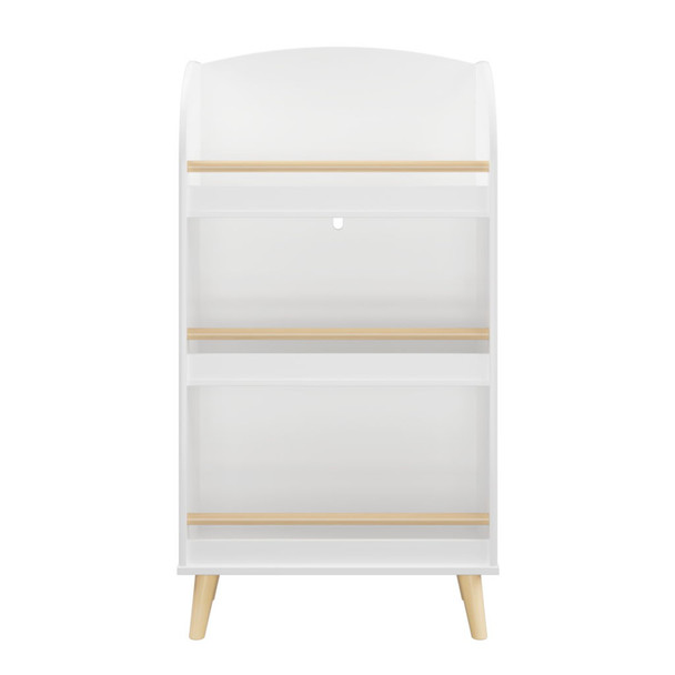 Bookshelf 3 Tier Book Organizer With Toy Storage - White