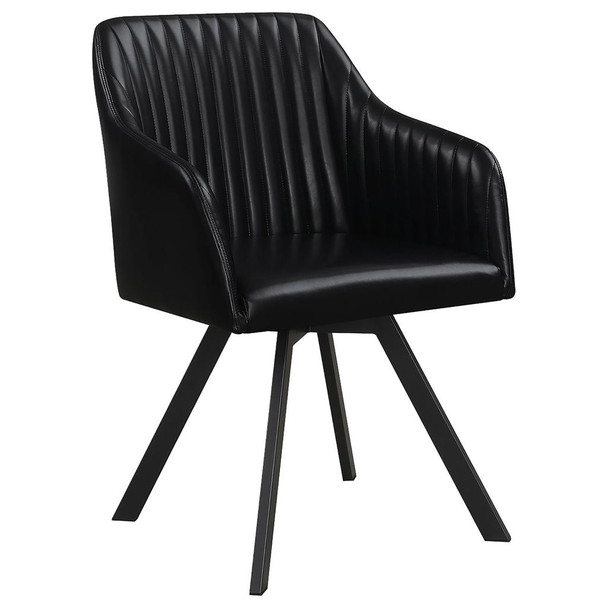 Sloped Arm Swivel Chair - Black