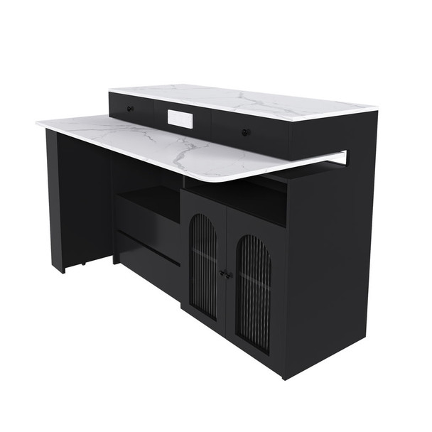 Kitchen Island With Extendable & Rotating Table