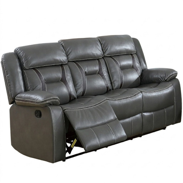 Modern Reclining Sofa With Pillow Arms And Headrest