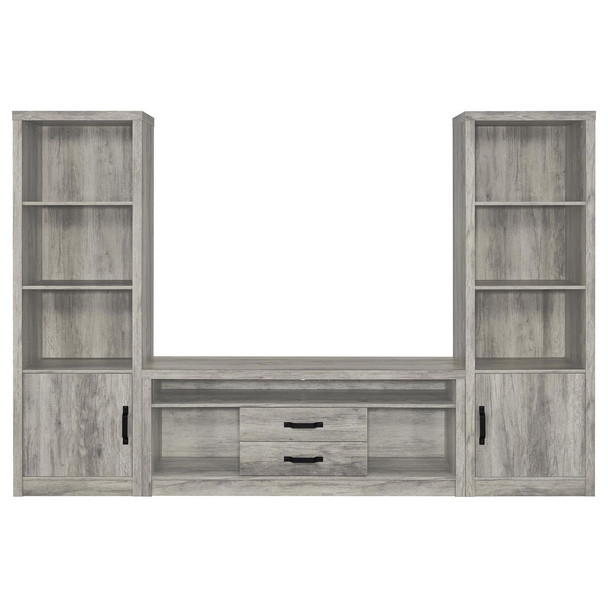 Conifer - 3 Piece TV Entertainment Center With Storage - Gray