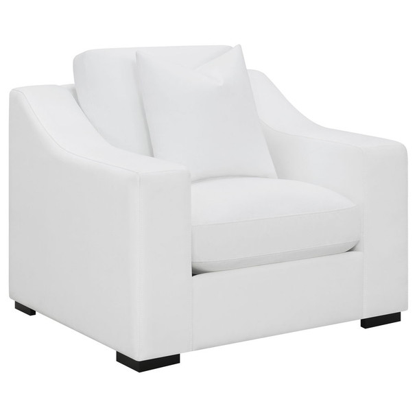 Chelan - Upholstered Sloped Arm Accent Chair - White