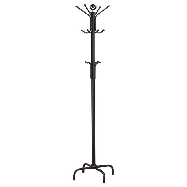 Coat Rack With 3 Tier Hooks For Entryway - Black