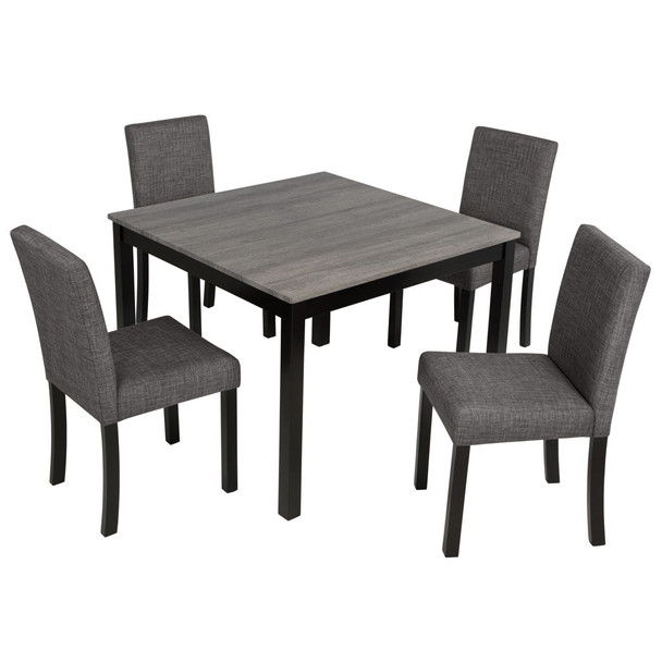 Modern Dining Table Set With Upholstered Chairs For Dining Room