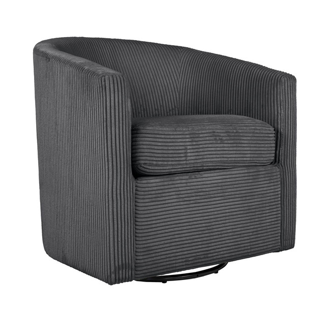 Swivel Accent Chair With U Backrest, Plush Cushion Living Room Furniture