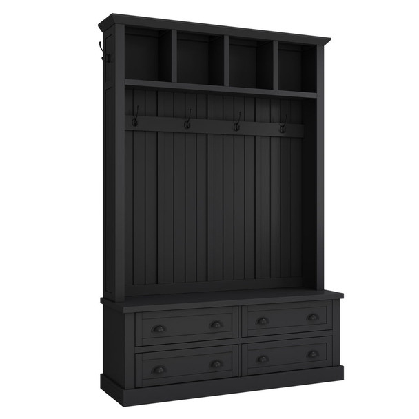 Hall Tree With 4 Drawers, Coat Rack With 6 Hooks