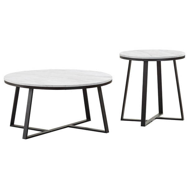 Melisa - 2 Piece Coffee And End Table Set - White Marble