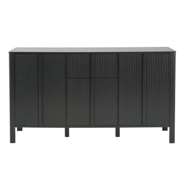 Colored Fluted Sideboard With 3 Doors And 1 Drawer