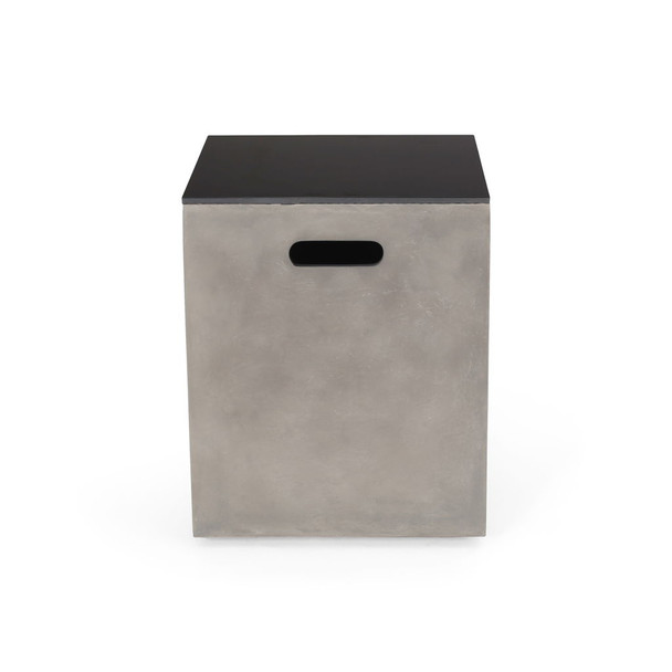 Modern Design Mgo Tank Holder Side Table With Ceramic Top - Black / Gray